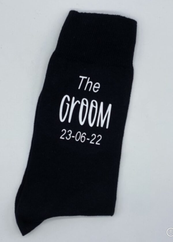 personalized black wedding socks