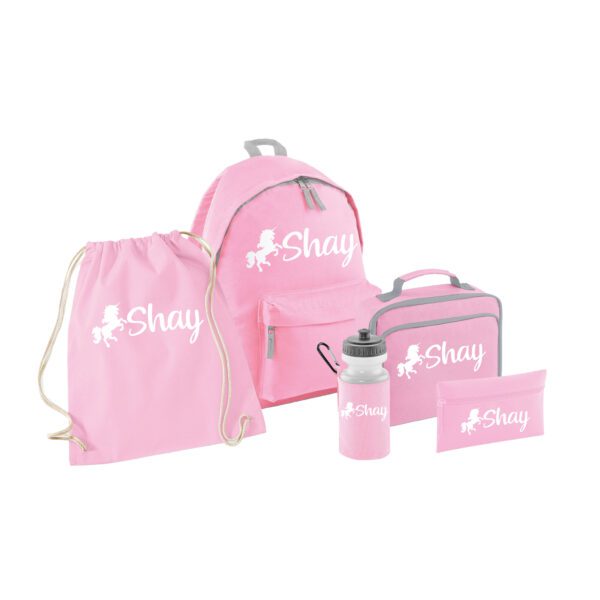 a set of pink bags