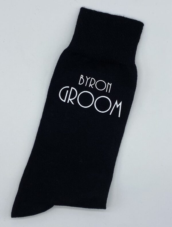 black personalized wedding socks