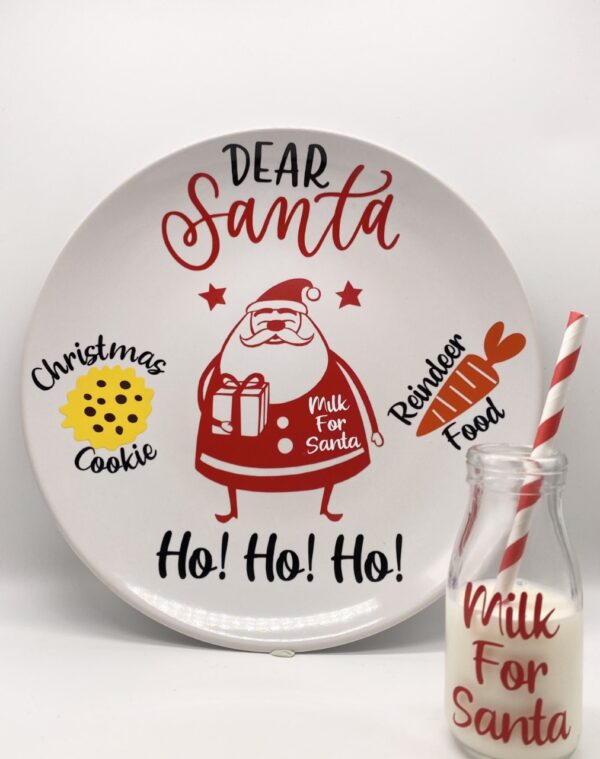 Christmas Eve Santa Plate & Milk For Santa Bottle Vinyl Labels